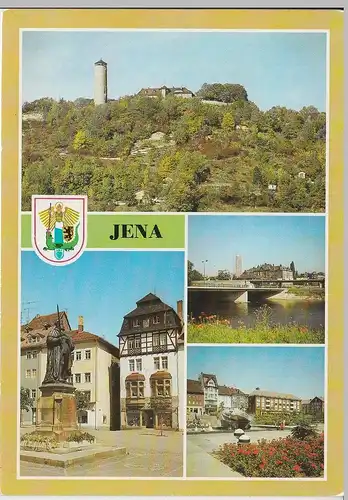 (102779) AK Jena, Thür., Mehrbildkarte, Hanfried, Fuchsturm, Saalebrücke 1986
