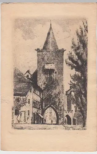 (100671) Künstler AK Jena, Johannistor, vor 1945