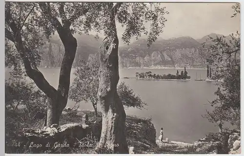 (52987) Foto AK Lago di Garda, Gardasee, Isola de Sogno, um 1943
