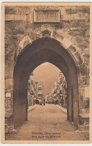 (21221) AK Sterzing, Vipiteno, Südtirol, Blick durch d. Stadtturm, um 1911