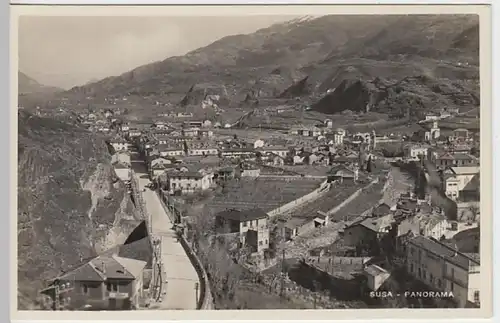 (20655) Foto AK Susa, Piemont, Panorama, vor 1945