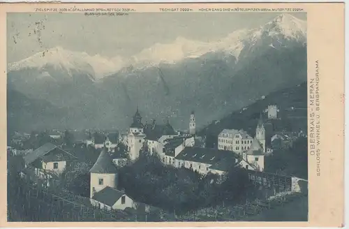 (113967) AK Obermais Meran, Schloss Winkel, Südtirol, vor 1945