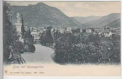 (105886) AK Gries (Bozen), Ansicht mit Rosengarten, 1904