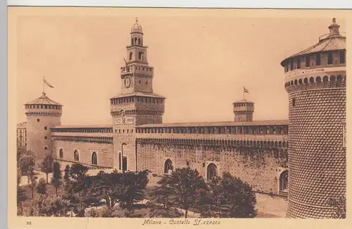 (105440) AK Milano, Castello Sforzesco, vor 1945