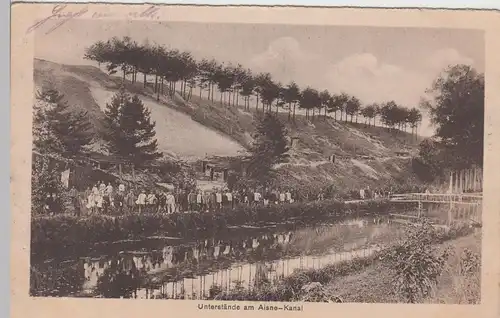 (89590) AK 1.WK, Unterstände am Aisne-Kanal, Feldpost 1916