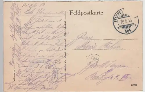 (89590) AK 1.WK, Unterstände am Aisne-Kanal, Feldpost 1916