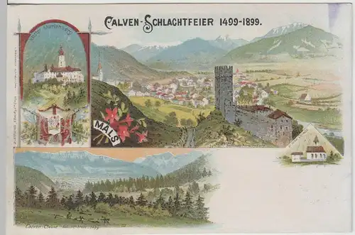 (71015) AK Calven-Schlachtfeier 1899, Marienberg, Fürstenburg, Litho 1899