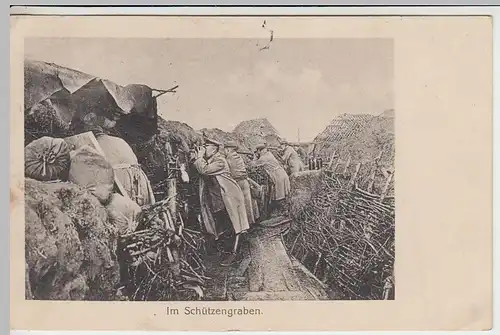 (40289) AK 1.WK Schützengraben, Kriegserinnerungskarte 1915