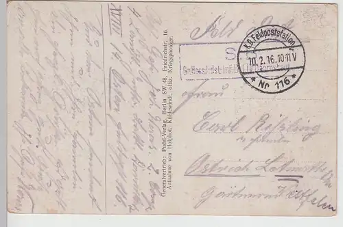 (112512) AK 1. WK, Soldaten in Grodno, Feldpost 1916