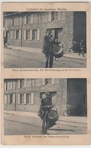(112413) AK Ortsbüttel im besetzten Westen, Verlesen der Bakanntmachung 1914-18