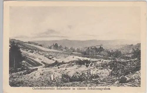 (112362) AK 1. WK, Gefechtsbereite Infanterie im Schützengraben, 1914-18