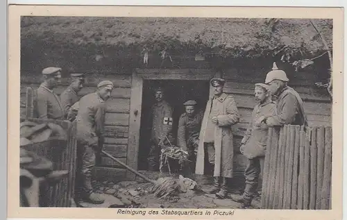 (111496) AK Militaria, Piczuki, Soldaten, Reinigung Stabsquartier, Feldpost 1916