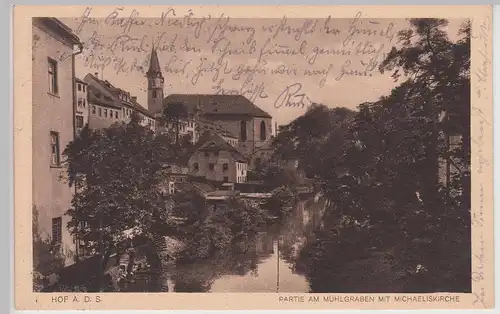 (114778) AK Hof, Partie am Mühlgraben 1928
