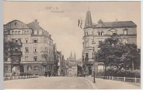 (34907) AK Hof i.B., Wörthstraße, Feldpost 1914-18