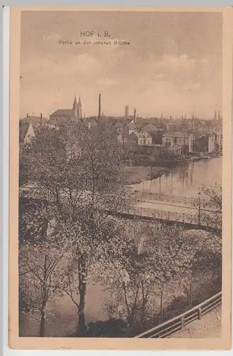 (112591) AK Hof, Saale, untere Brücke, St. Michaelis, Feldpost 1916
