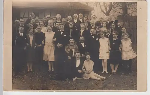 (89650) orig. Foto Silberhochzeit, Gruppenfoto vor 1945