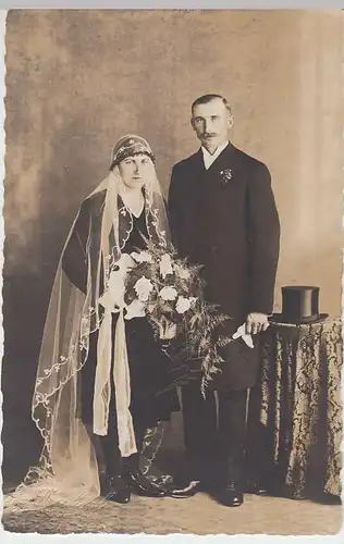 (36682) orig. Foto Hochzeitspaar, Fotograf Bad Steben, um 1920