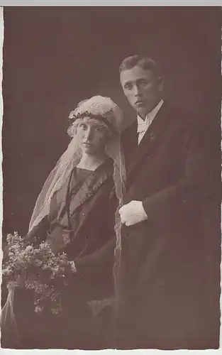 (36640) Foto AK Hochzeitspaar 1920/30er