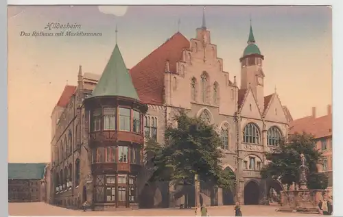 (95037) AK Hildesheim, Rathaus, Marktbrunnen 1907