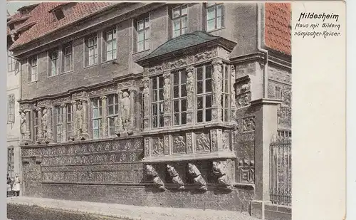 (84846) AK Hildesheim, Haus mit Bildern römischer Kaiser vor 1920