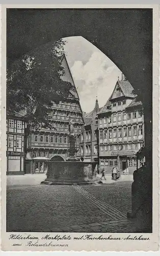 (82703) AK Hildesheim, Marktplatz mit Knochenhauer-Amtshaus, vor 1945
