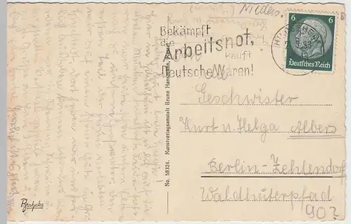 (49670) AK Hildesheim, Tempelherrenhaus und Wedekind, 1933