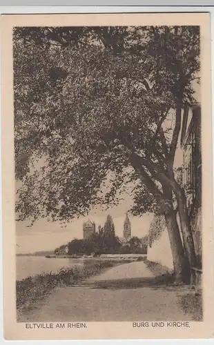 (99072) AK Eltville am Rhein, Burg und Kirche, 1925