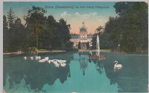 (98026) AK Hanau Kesselstadt, Im Park Schloss Philippsruhe, 1916