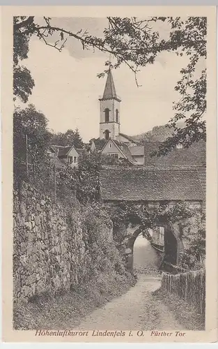 (95868) AK Lindenfels im Odenwald, Fürther Tor, 1925