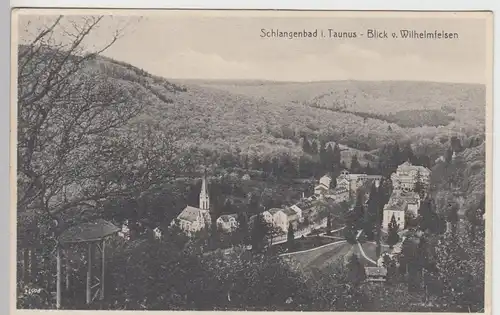 (95641) AK Schlangenbad, Blick vom Wilhelmfelsen, 1933