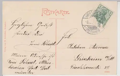 (95044) AK Braunfels, Schloss, Blick vom kleinen Hoffeld, vor 1910