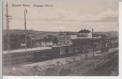 (94888) AK Bebra, Bahnhof im Kriegsjahr 1914/15