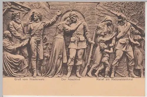 (94849) AK Niederwalddenkmal, Relief -Der Abschied-, vor 1945