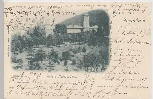 (90290) AK Gruß aus Jugenheim, Bergstraße, Schloss Heiligenberg 1899