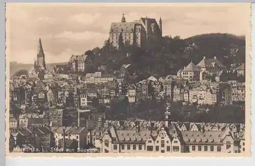 (90246) Foto AK Marburg, Lahn, Stadt mit Schloss, bis 1926