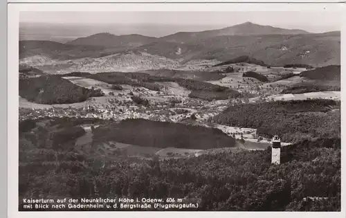 (90191) Foto AK Kaiserturm, Neunkircher Höhe, Odenwald, Luftbild, nach 1945
