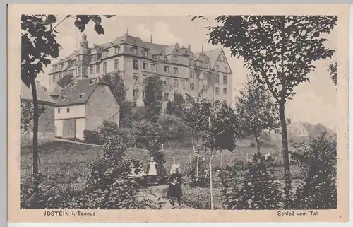 (87841) AK Schloss Idstein, Taunus, Blick vom Tal, Feldpost 1916