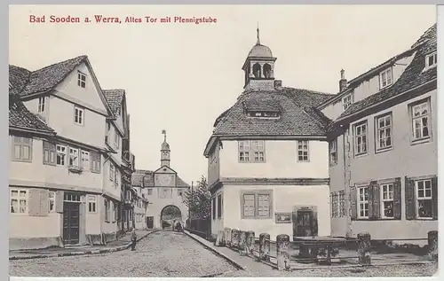 (85333) AK Bad Sooden, Altes Tor mit Pfennigstube, vor 1945
