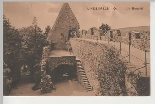 (81757) AK Lindenfels im Odenwald, Burghof, Feldpost 1915