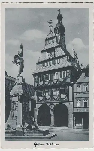 (81118) AK Gießen, Rathaus, Denkmal, vor 1945