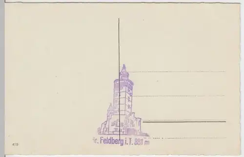 (7476) AK Gr. Feldberg, Taunus, Turm, Brunhildisfelsen, vor 1945