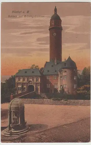 (73293) AK Höchst a. Main, Schloss mit Brüningsbrunnen, 1939