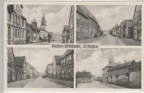 (71144) AK Nieder-Wöllstadt, 4-Bild-Karte vor 1945