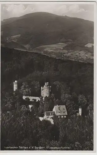 (69991) Foto AK Schloss Auerbach an der Bergstraße, Luftbild 1933-45