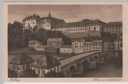(68018) AK Weilburg, Schloss mit Lahnbrücke, 1927