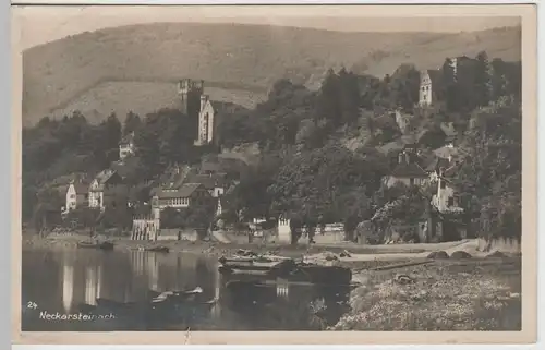 (65941) Foto AK Neckarsteinach, Teilansicht m. Mittelburg u. Vorderburg 1928