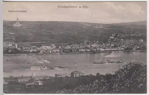 (6511) AK Rüdesheim am Rhein, Panorama, vor 1945