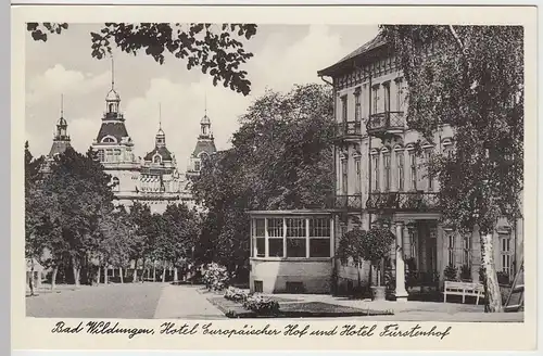 (57644) AK Bad Wildungen, Hotel Europäischer Hof, Hotel Fürstenhof