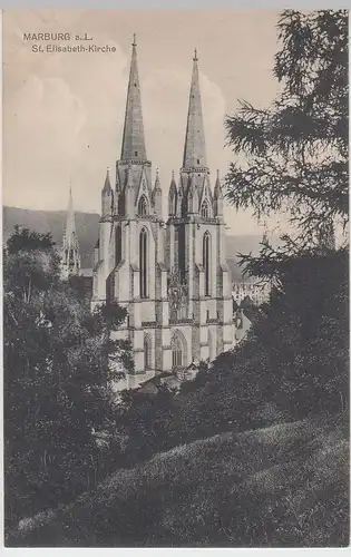 (56216) AK Marburg a.d. Lahn, St. Elisabeth-Kirche, 1909