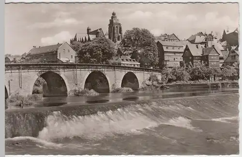 (54298) Foto AK Wetzlar, Alte Lahnbrücke mit Dom, nach 1945